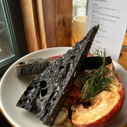 Water Street Kitchen - Cioppino (seafood stew) with squid ink bread