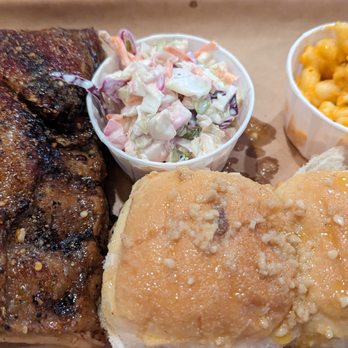 Big Hoffas - BBQ ribs with mac-n-cheese and cole slaw platter - Barbeque Near Me - Westfield, Indiana
