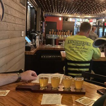 King's Road Brewing Company - Sampler. They call it flights. They write down the names of what ur tasting. Neat. - Breweries Near Me - Haddonfield, New Jersey