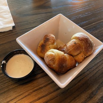 Old School Pizzeria - Garlic Rosemary Bread Knots - not fresh, I really wanted to love these! The sauce is amazing! - Pizza Near Me - Las Vegas, Nevada Old School Pizzeria - Garlic Rosemary Bread Knots - not fresh, I really wanted to love these! The sauce is amazing! - Pizza Near Me - Las Vegas, Nevada