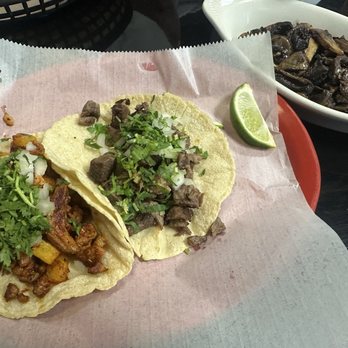 El Cielito Lindo - Street tacos- al pastor & beef tongue and a side of grilled mushrooms - Mexican Near Me - Richmond, Virginia El Cielito Lindo - Street tacos- al pastor & beef tongue and a side of grilled mushrooms - Mexican Near Me - Richmond, Virginia