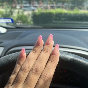 Chic Nails Lounge - Glitter pink french tip acrylic nails - Nail Salons Near Me - Irving, Texas