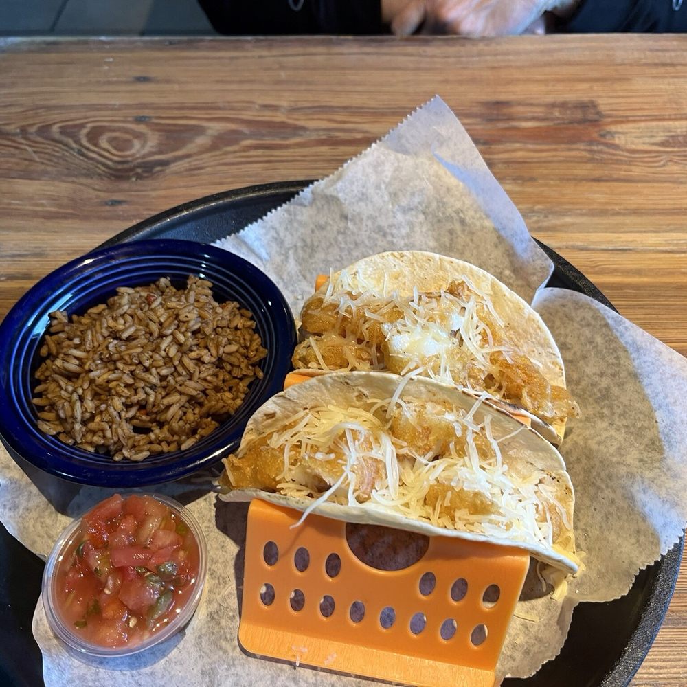 Strickland’s Seafood Restaurant - Fish tacos either Cajun Rice - Seafood Near Me - Paducah, Kentucky