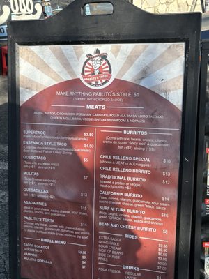 Menu photo 8 Pablito's Tacos Los Angeles, CA