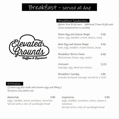 Menu photo 2 Elevated Grounds Coffee and Espresso Lindon, UT