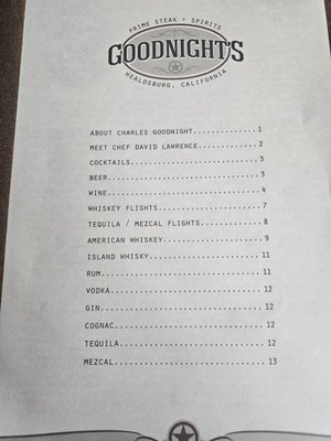 Menu photo 7 Goodnight’s Prime Steak + Spirits Healdsburg, CA Menu photo 7 Goodnight’s Prime Steak + Spirits Healdsburg, CA