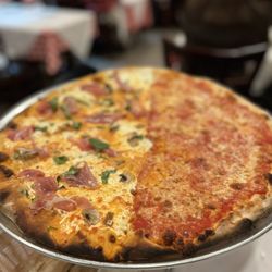 Peppinos - Half Pizza Alla Vodka / Half Pizza Parlor Pie. Both Excellent.