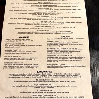 SunCafe - Menu 8/20/17 - Vegan Near Me - Studio City, California SunCafe - Menu 8/20/17 - Vegan Near Me - Studio City, California