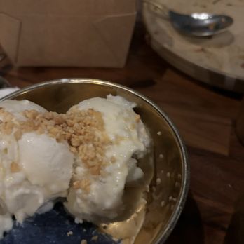 Hanuman Thai Eatery - Coconut Ice Cream with Sticky Rice - Thai Near Me - Costa Mesa, California Hanuman Thai Eatery - Coconut Ice Cream with Sticky Rice - Thai Near Me - Costa Mesa, California