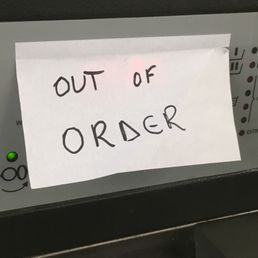 Ten machines out of order.  This place is a disaster