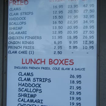 The Clam Shack - fried menu & lunch boxes 7/2013 - Seafood Near Me - Kennebunk, Maine The Clam Shack - fried menu & lunch boxes 7/2013 - Seafood Near Me - Kennebunk, Maine
