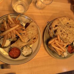 Cafe Korzo - Mediterranean burger (top) and Cevapi (5 pieces)