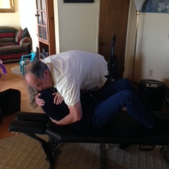 House Call Chiropractors - Adjusting patient M.L. at her home. - Chiropractors Near Me - Aptos, California House Call Chiropractors - Adjusting patient M.L. at her home. - Chiropractors Near Me - Aptos, California