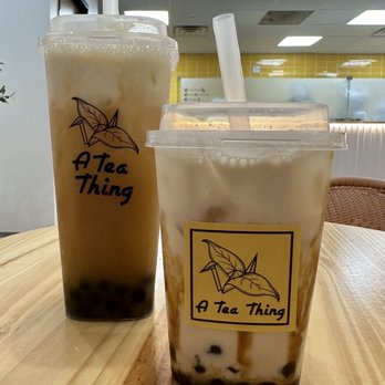 A Tea Thing - Brown sugar (small) and sea salt cream with jasmine tea (large) - Coffee & Tea Near Me - Thousand Oaks, California