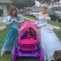 Ariel and Cinderella and my daughters magical carriage.
