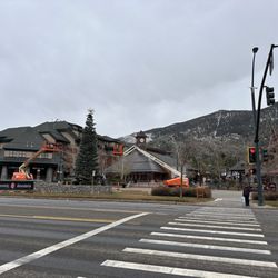 The Gondola at Heavenly - No equipment allowed (skis, board, etc.) on the Gondola yet.  Not enough snow.