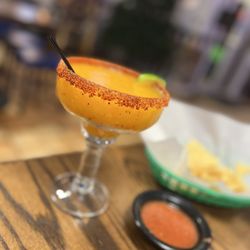 Taqueria Mexico II - Frozen Margarita mango/peach with tajin on rim