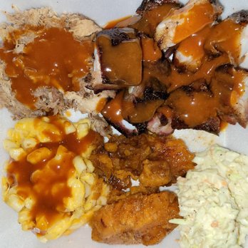 The Pit Stop - Rib tips, pulled pork, mac and cheese, candied yams, and coleslaw. - Barbeque Near Me - Sterling, Virginia