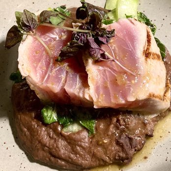 Little Pearl - Ahi Tuna w/Black Bean Purée & Bok Choy (very flavorful) - New American Near Me - Key West, Florida