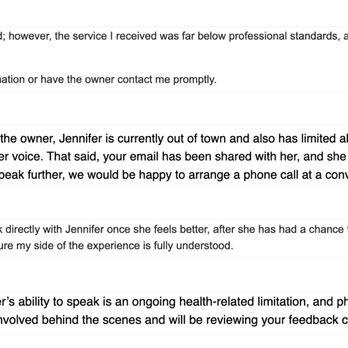 Essence Salon - Screenshots of our emails: It was a 'temporary' health issue. But after I offered to wait, it became an 'ongoing' limitation. - Hair Salons Near Me - Mountain View, California Essence Salon - Screenshots of our emails: It was a 'temporary' health issue. But after I offered to wait, it became an 'ongoing' limitation. - Hair Salons Near Me - Mountain View, California