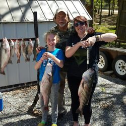 Doug Shaw - Texoma Striper Guide - Elsa and Hanna got a 9 and 9.5. The wind made it quite a wrestling match.