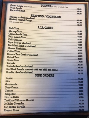 Menu photo 2 Las Herraduras Mexican Restaurant Yuma, AZ Menu photo 2 Las Herraduras Mexican Restaurant Yuma, AZ