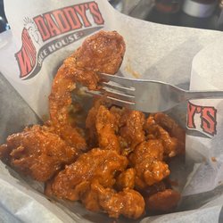 Wing Daddy’s Sauce House - Sad looking 79 cent Buffalo shrimp on a Shrimp -Tastic Monday