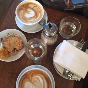 Buvette - Latte with whole wheat scone - French Near Me - New York, New York Buvette - Latte with whole wheat scone - French Near Me - New York, New York