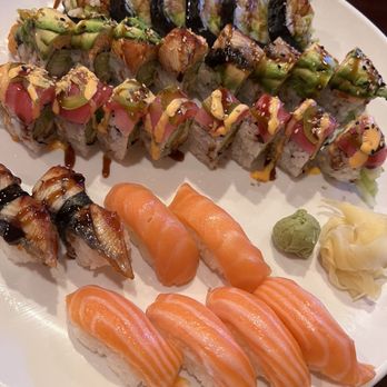 Koi Sushi - Top to bottom: spider roll, super dragon roll, Sergio roll, unagi nigiri, smoked salmon and regular salmon nigiri. - Ramen Near Me - National City, California Koi Sushi - Top to bottom: spider roll, super dragon roll, Sergio roll, unagi nigiri, smoked salmon and regular salmon nigiri. - Ramen Near Me - National City, California