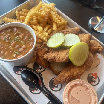 Little Lou's Hot Chicken - Standard renders with side of fries and beans - Chicken Shop Near Me - Berkley, Michigan