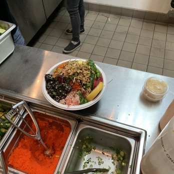 Fishology Poke Bar - 5 scoop bowl. Love the salmon, shrimp and all the toppings. - Poke Near Me - Folsom, California Fishology Poke Bar - 5 scoop bowl. Love the salmon, shrimp and all the toppings. - Poke Near Me - Folsom, California