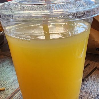 Ali’s Roti Shop - Not sure what to drink was. I got it for free. A little bit tart. Maybe pineapple juice??? - Caribbean Near Me - Brooklyn, New York