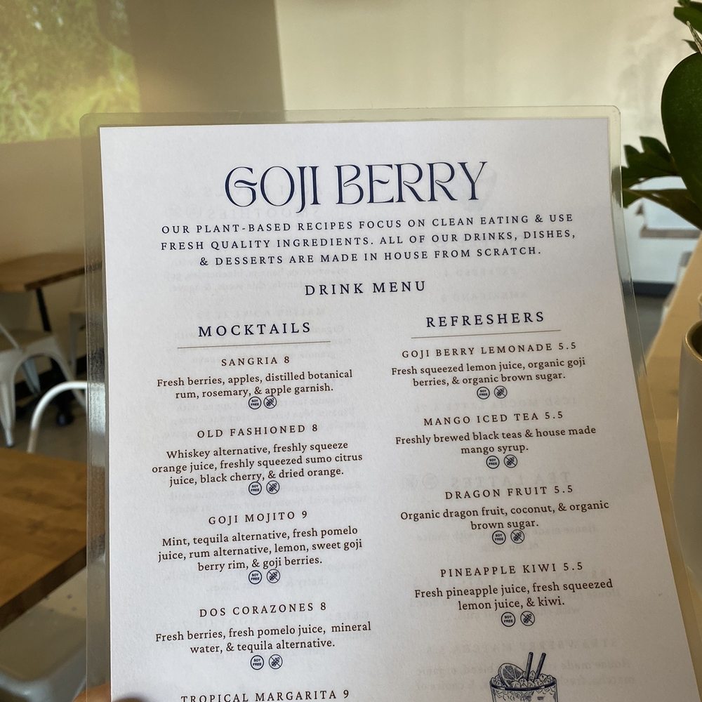 Goji Berry - Amazing mock tails and drinks - Vegan Near Me - Phoenix, Arizona Goji Berry - Amazing mock tails and drinks - Vegan Near Me - Phoenix, Arizona