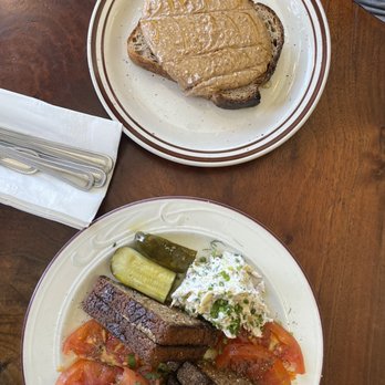 Lodge Bread - almond butter toast and fish plate - Bakeries Near Me - Los Angeles, California