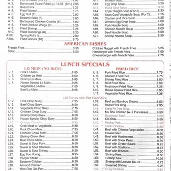Canton Restaurant - Menu 5/5/26 side A - Cantonese Near Me - Galax, Virginia