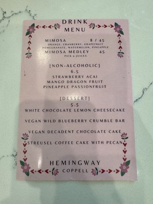 Menu photo 4 Hemingway Brunch Coppell, TX