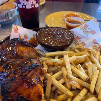 Phil's BBQ - Half Chicken Dinner (Half - All White) with Sweet Baked Beans (Small)and Fresh Cut Fries (Small) - Barbeque Near Me - San Diego, California Phil's BBQ - Half Chicken Dinner (Half - All White) with Sweet Baked Beans (Small)and Fresh Cut Fries (Small) - Barbeque Near Me - San Diego, California