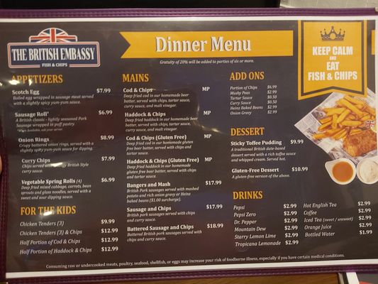 Menu photo 4 The British Embassy Fish and Chips Richmond, VA Menu photo 4 The British Embassy Fish and Chips Richmond, VA