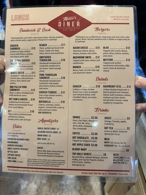 Menu photo 2 Millie's Diner Dickeyville, WI Menu photo 2 Millie's Diner Dickeyville, WI