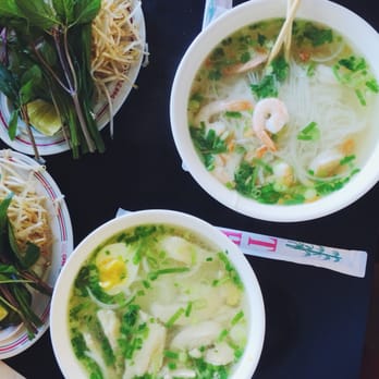 Pho 79 Restaurant - top: pho tom (shrimp) + bottom: pho ga (chicken) - Vietnamese Near Me - Westminster, California Pho 79 Restaurant - top: pho tom (shrimp) + bottom: pho ga (chicken) - Vietnamese Near Me - Westminster, California