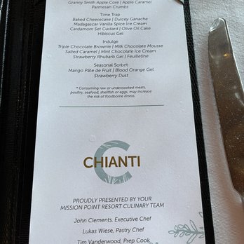 Chianti - 2nd part of the 2023 Spring menu - New American Near Me - Mackinac Island, Michigan
