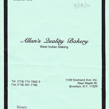 Allan’s Bakery - Allan's menu - Bakeries Near Me - Brooklyn, New York