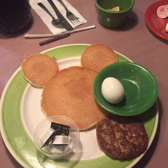 Amy's Omelette House - Mickey Mouse pancakes, hard boiled egg with sausage - Breakfast & Brunch Near Me - Long Branch, New Jersey