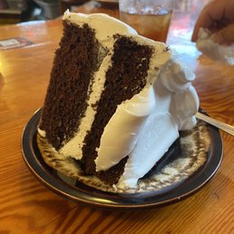 Chocolate cake with marshmallow icing