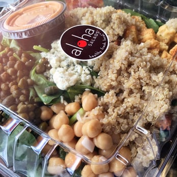 Aloha Salads - My DIY salad container with honey BBQ dressing. - Salad Near Me - Aiea, Hawaii Aloha Salads - My DIY salad container with honey BBQ dressing. - Salad Near Me - Aiea, Hawaii
