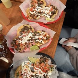 3 little crispy tacos, carne asada