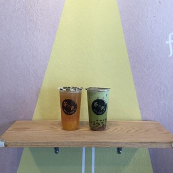 Tea Maru - Mango Green Tea with mango boba, Uji Matcha Latte with strawberry Boba (L) - Bubble Tea Near Me - San Gabriel, California Tea Maru - Mango Green Tea with mango boba, Uji Matcha Latte with strawberry Boba (L) - Bubble Tea Near Me - San Gabriel, California