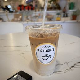 Decaf iced latte