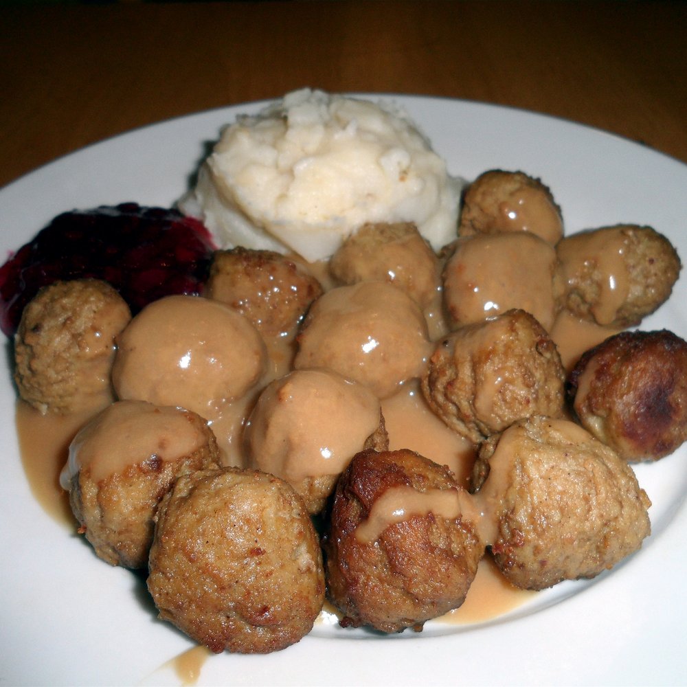 IKEA - Traditionally prepared Swedish meatballs served with lingonberries + mash. - Scandinavian Near Me - Renton, Washington IKEA - Traditionally prepared Swedish meatballs served with lingonberries + mash. - Scandinavian Near Me - Renton, Washington