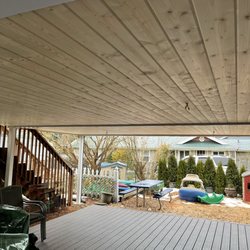 Lord's Projects - T n G knotty pine soffits and under decking